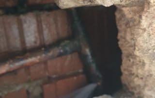 Burst pipe found in brick work Burst pipe found in brick work